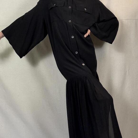 Vintage Gianfranco Ferré Black Pleated Dress - Picture 2 of 8